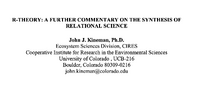 Editing R-theory: A further commentary on the synthesis of relational science
